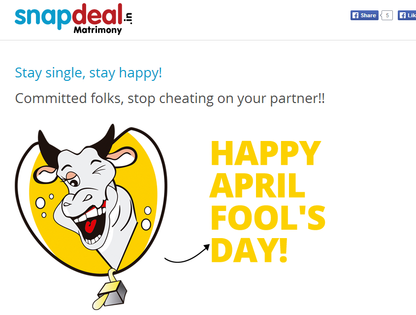 Snapdeal takes its April Fools joke way too seriously