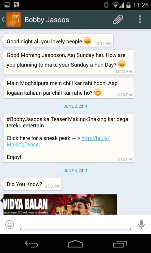 WhatsApp Vidya Balan Bobby Jasoos