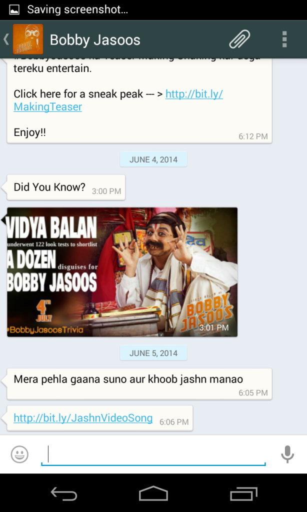 Bobby Jasoos Vidya Balan WhatsApp