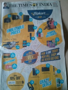 flipkart big billion day newspaper ad times of india