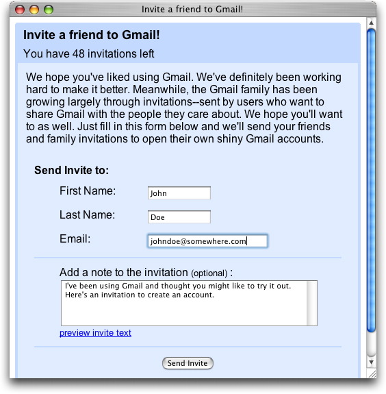 Gmail Invite strategy