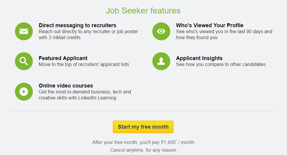 linkedin job seeker features